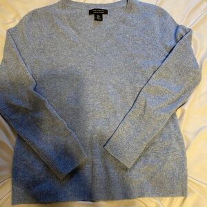 Tahari Women's Light Blue V-Neck Sweater